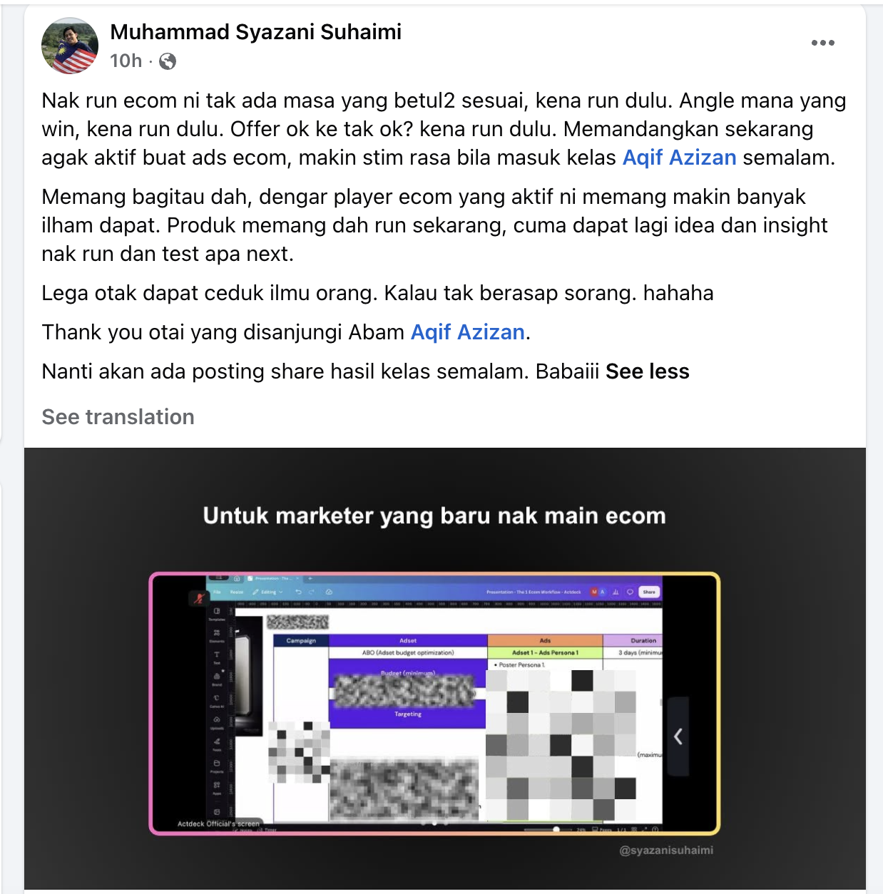 Testimoni Syazani